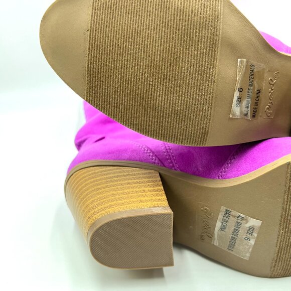Qupid Womens Size 6 Fuchsia Pink Vegan Suede Western Style Boots - Picture 9 of 11